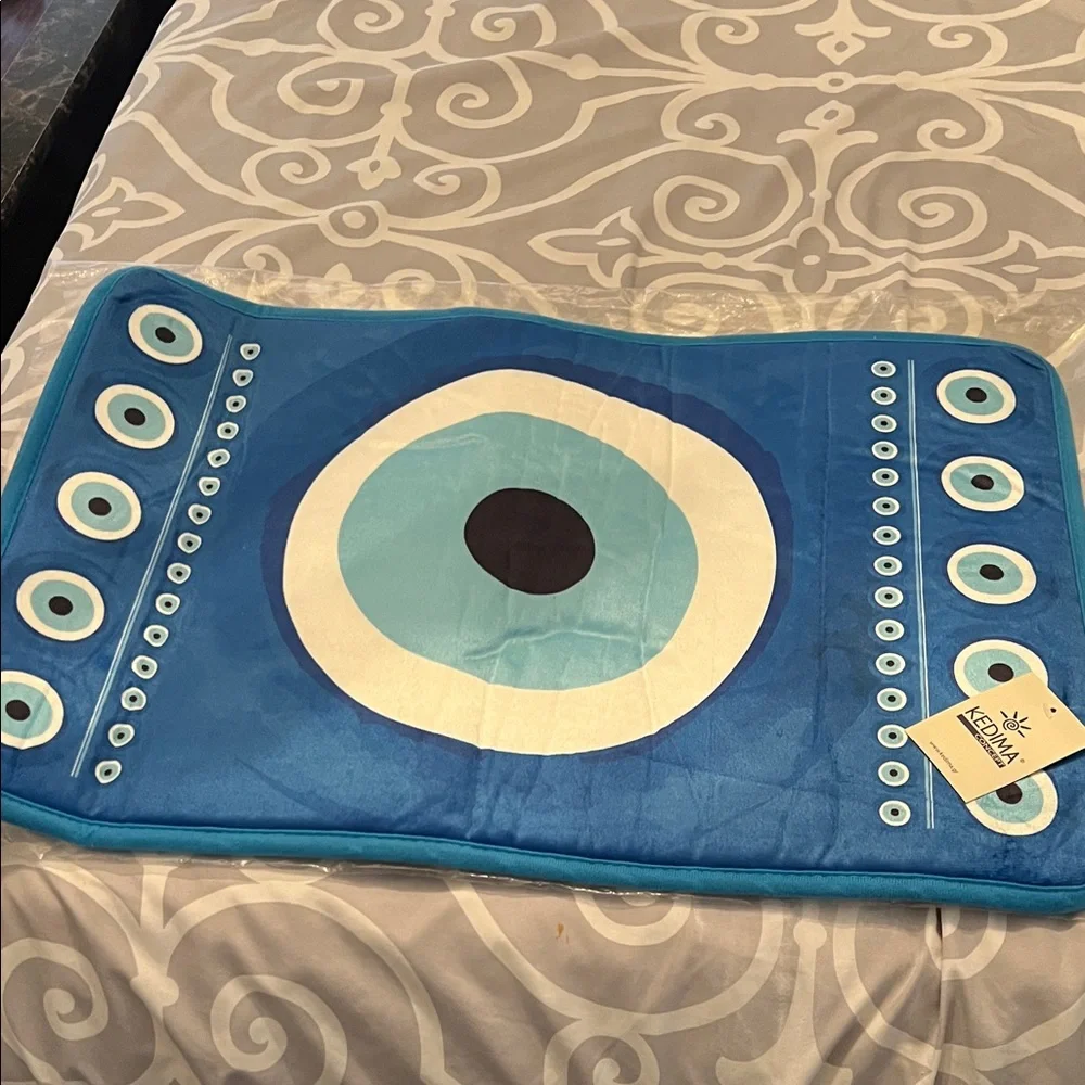 NWT Blue Evil Eye Bath Mat Kedima